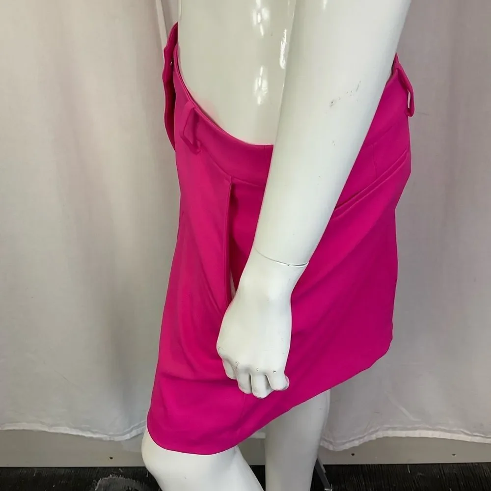 NEW Tory Sport Bright Pink Pockets Tech Twil Golf Skort Size M